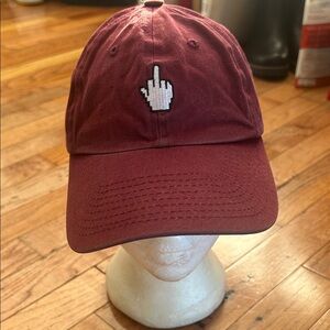 Burgundy Baseball Cap with Embroidered Design